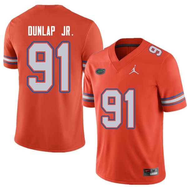 NCAA Florida Gators Marlon Dunlap Jr. Men's #91 Jordan Brand Orange Stitched Authentic College Football Jersey SME6664KU